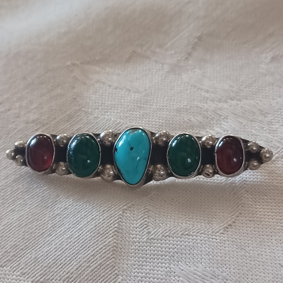 Navajo Betty Ann Lee Jewelry - Vintage Navajo Betty Ann Lee Graduated Bar Pin, Sterling Silver